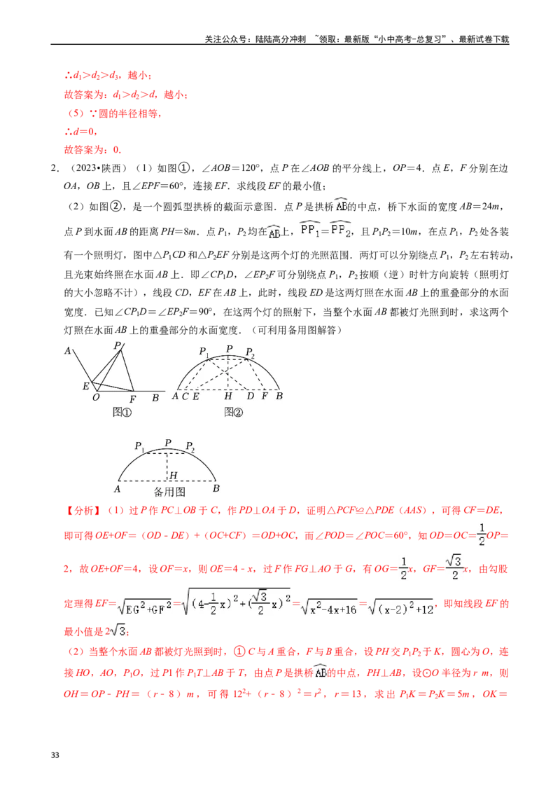 重难点05圆的综合压轴题（6大题型+满分技巧+限时分层检测）（解析版）_02中考总复习（2026版更新中）_02-数学-中考总复习_2024年中考复习资料_二轮复习资料_重难点