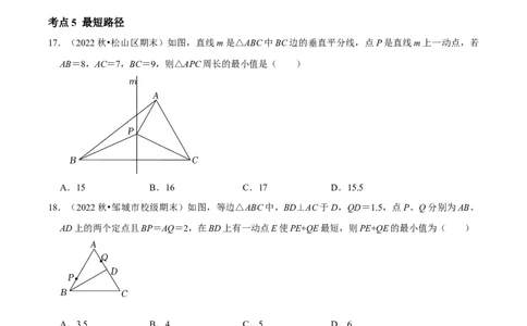 期末重点强化二轴对称复习学案（学生版）_初中数学_八年级数学上册（人教版）_专题训练+提分专项训练-V6