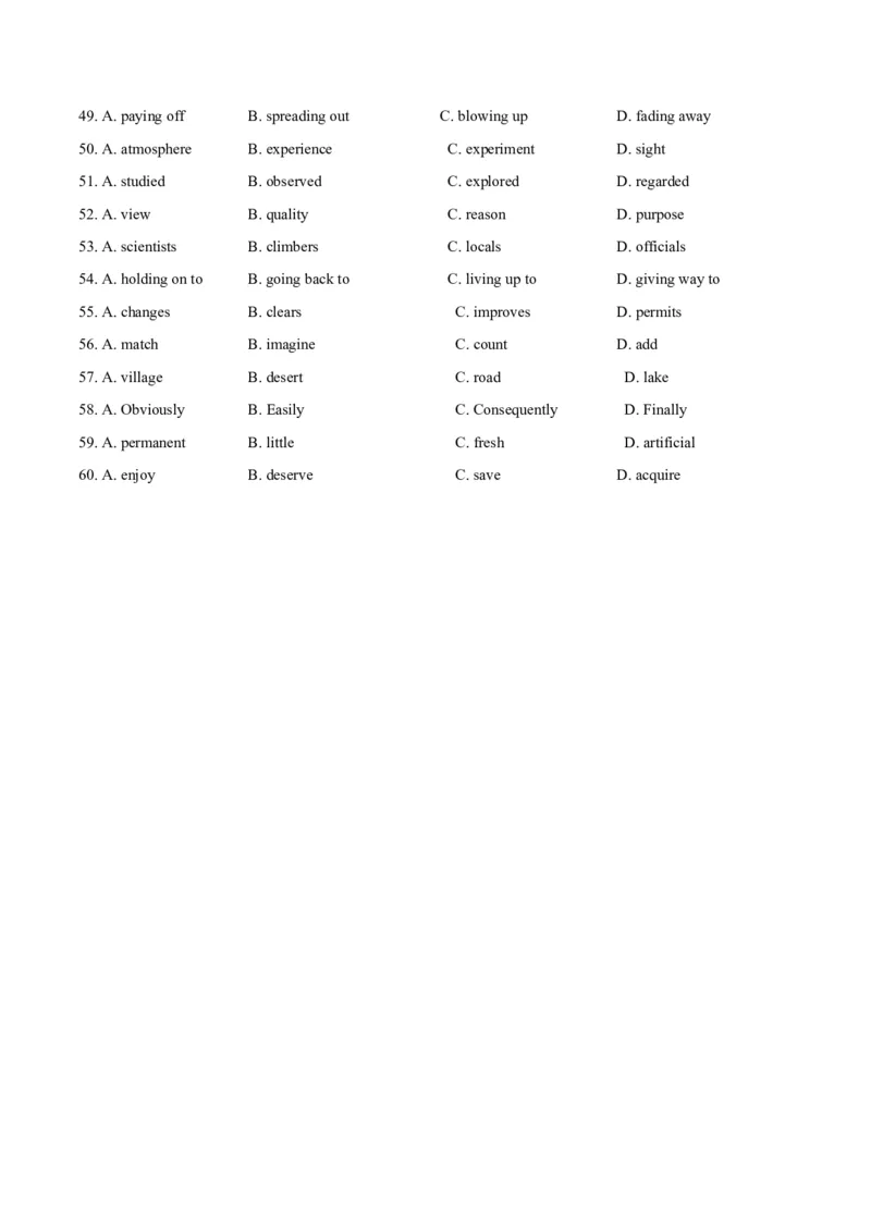 专题02完形填空之夹叙夹议文（练习）（原卷版）_02高考数学_2025年新高考资料_二轮复习_01高考语文等多个文件_上好课2025年高考英语二轮复习讲练测（新高考通用）