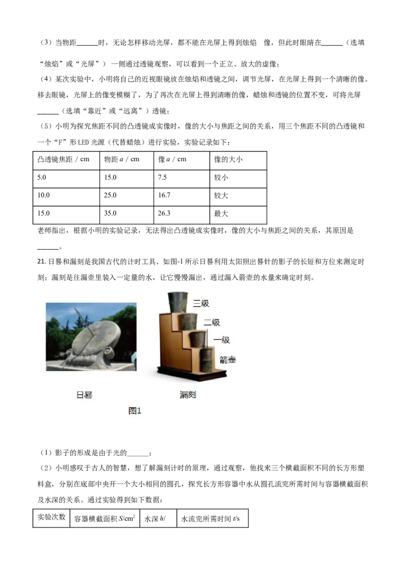 2020年陕西省中考物理真题（副卷）（空白卷）_陕西_4.陕西中考物理（2008-2025）