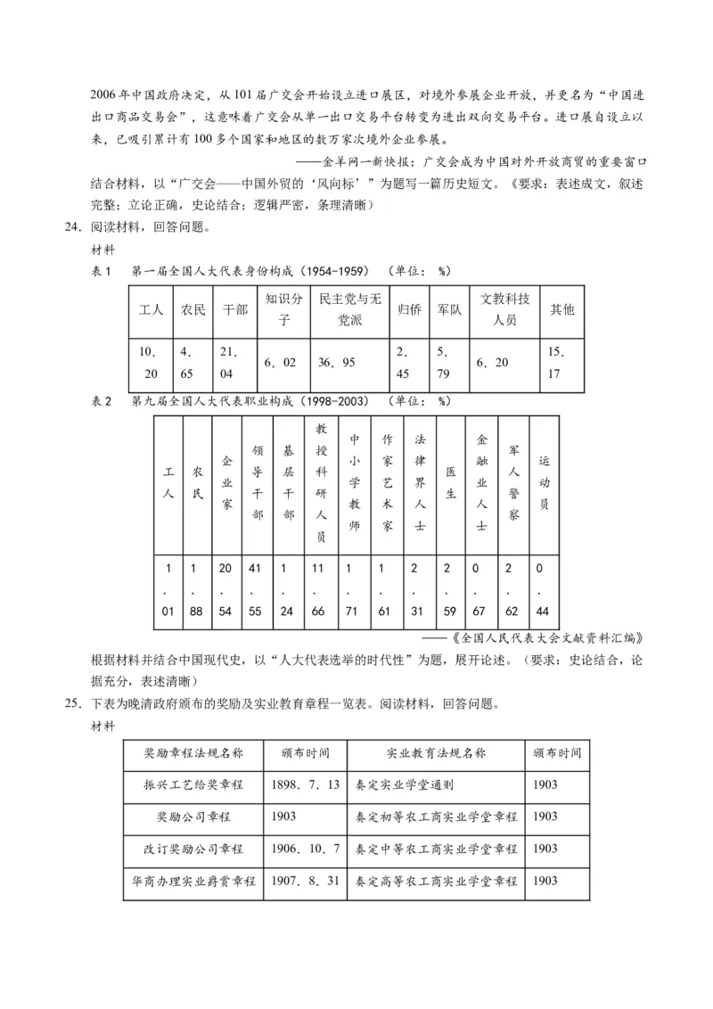 专题03题型必刷&middot;开放型试题必刷30题（原卷版）_07高考历史_2025年新高考资料_二轮复习_2025年高考历史二轮热点题型归纳与变式演练（新高考通用）3396109