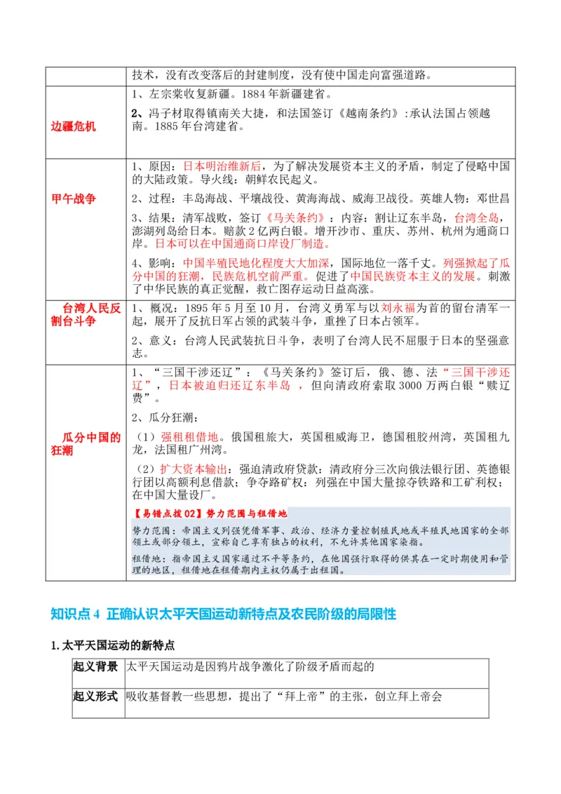 专题04++晚清到民国初期：内忧外患与救亡道路的尝试+-2025年高考历史一轮复习知识清单_07高考历史_2025年新高考资料_一轮复习_2025年高考历史一轮复习知识清单（完结）