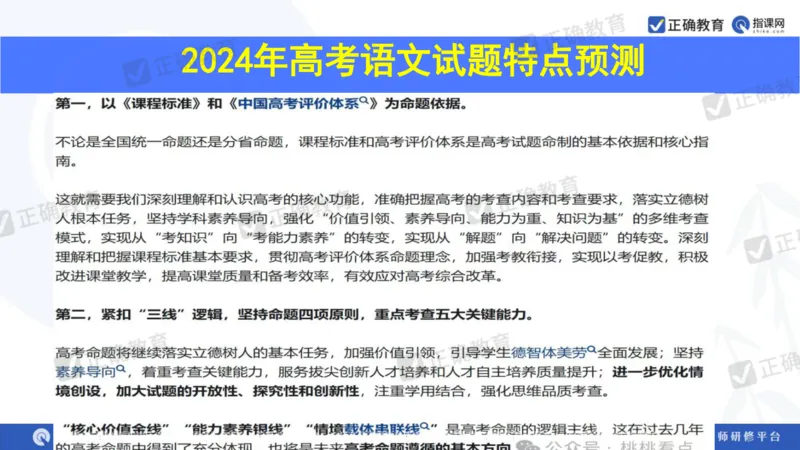 语文---西工大附中孔令元《紧扣难点注重衔接夯实素养&mdash;&mdash;2024高考语文二轮复习备考策略》4.1_2024高考押题卷_152024其他平台全系列_2024《高考考前预测分析》_全国卷