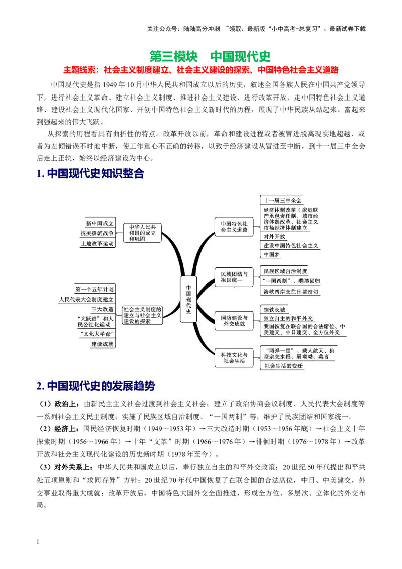 （讲义）专题13中华人民共和国的成立和巩固（解析版）_02中考总复习（2026版更新中）_06-历史-中考总复习_2024年中考复习资料_一轮复习_配套讲义（原卷版+解析版）