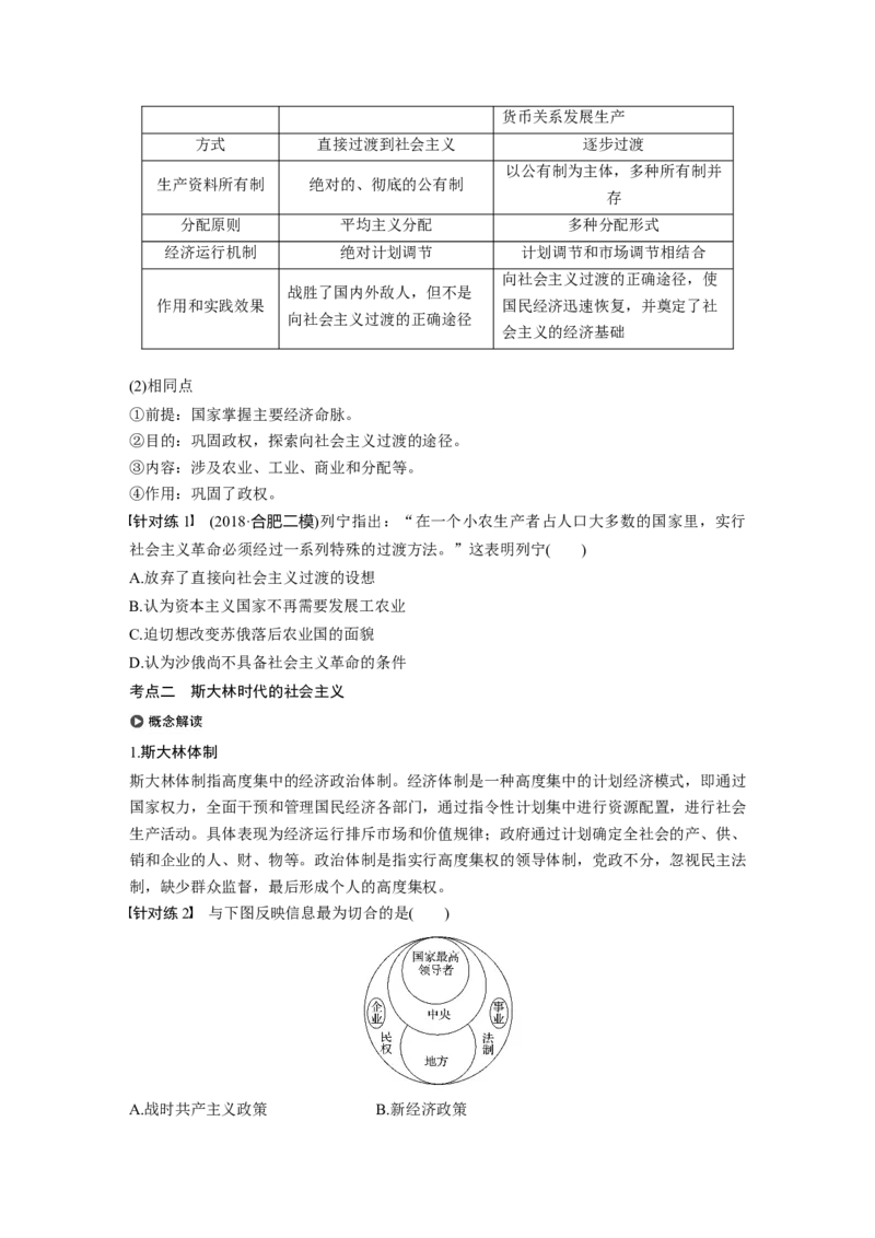 43必修2第十单元第28讲　从&ldquo;战时共产主义&rdquo;到&ldquo;斯大林模式&rdquo;_07高考历史_通用版（老高考）复习资料_2023年复习资料_一轮+二轮_历史高三一轮复习系列