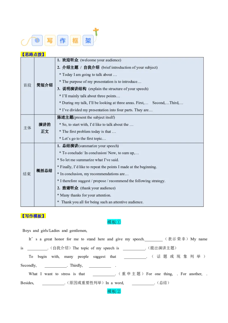 专题03发言稿（原卷版）_02高考数学_2025年新高考资料_二轮复习_01高考语文等多个文件_高分&middot;技能2025年高考英语写作常考题型全面突破
