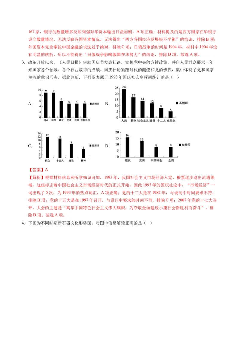 专题01题型必刷&middot;选择题必刷100题（解析版）_07高考历史_2025年新高考资料_二轮复习_2025年高考历史二轮热点题型归纳与变式演练（新高考通用）3396109