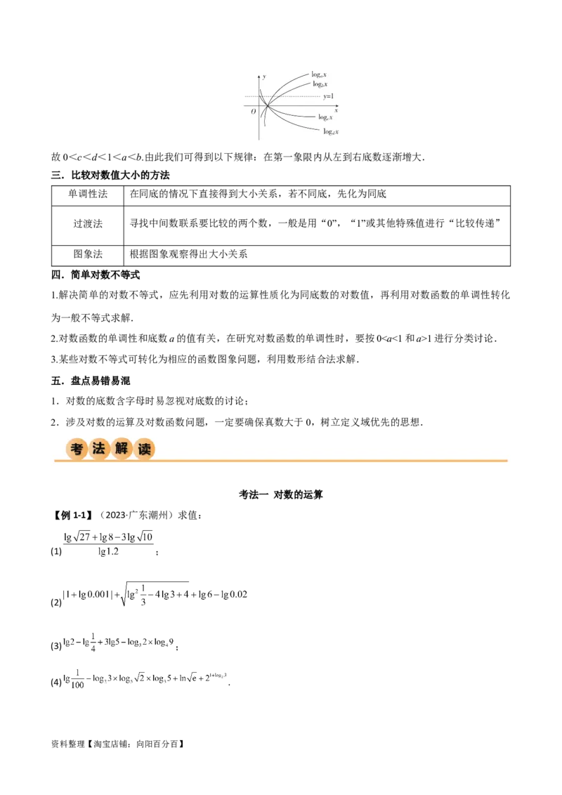 3.4对数运算及对数函数（精讲）（教师版）_02高考数学_新高考复习资料_2024年新高考资料_一轮复习资料_完2024年高考数学一轮复习一隅三反系列（新高考）