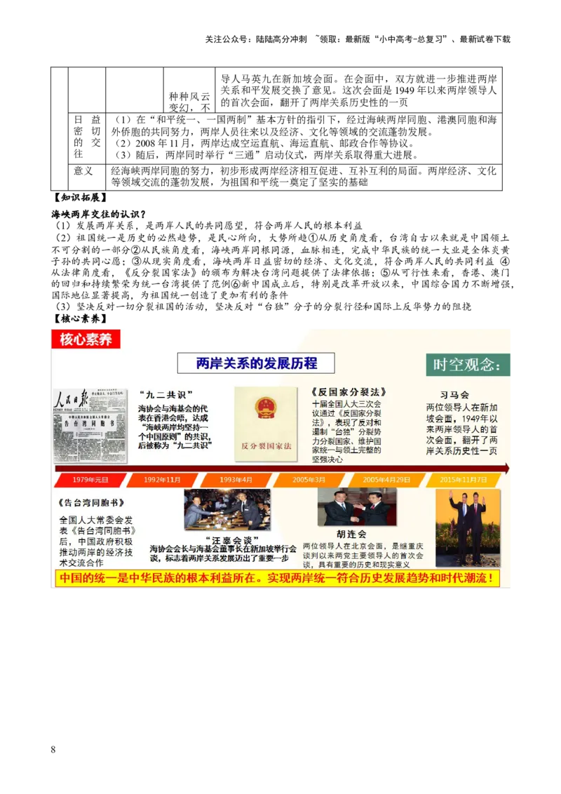 （讲义）专题16民族团结与祖国统一、国防建设与外交成就（原卷版）_02中考总复习（2026版更新中）_06-历史-中考总复习_2024年中考复习资料_一轮复习_配套讲义（原卷版+解析版）