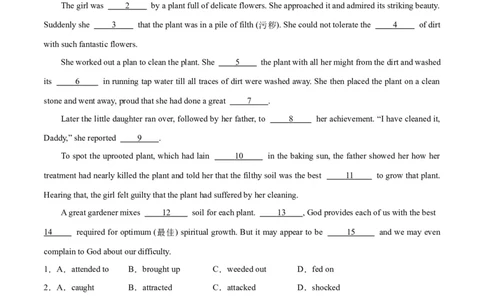 专题02完形填空之夹叙夹议（练习）（解析版）_03高考英语_2024年新高考资料_2.2024二轮复习_2024年高考英语二轮复习讲练测（新教材新高考）_第三部分完形填空