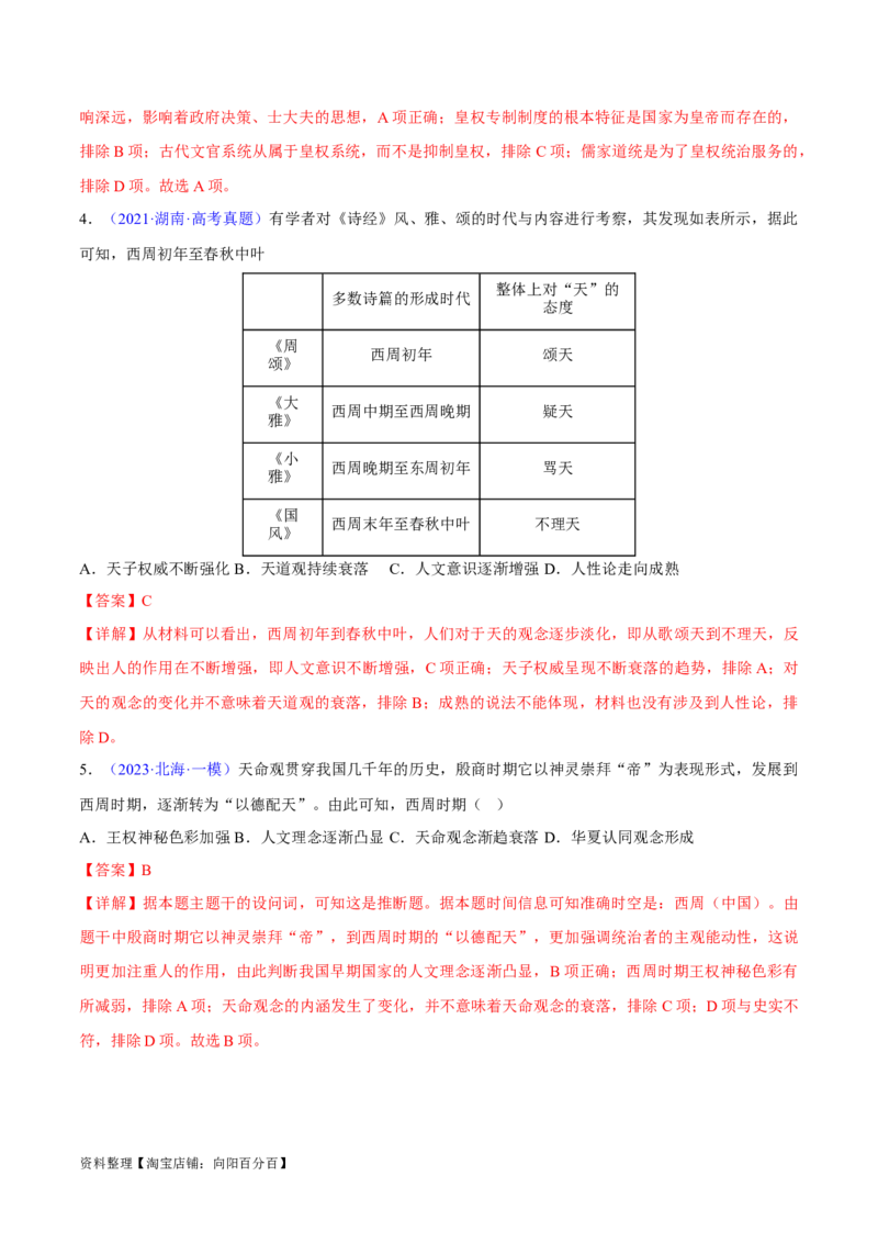专题04中国古代史：选择性必修（贯通部分）（解析版）_07高考历史_新高考复习资料_2024年新高考复习资料_专项复习资料_备战2024年高考历史考试易错题（新高考专用）