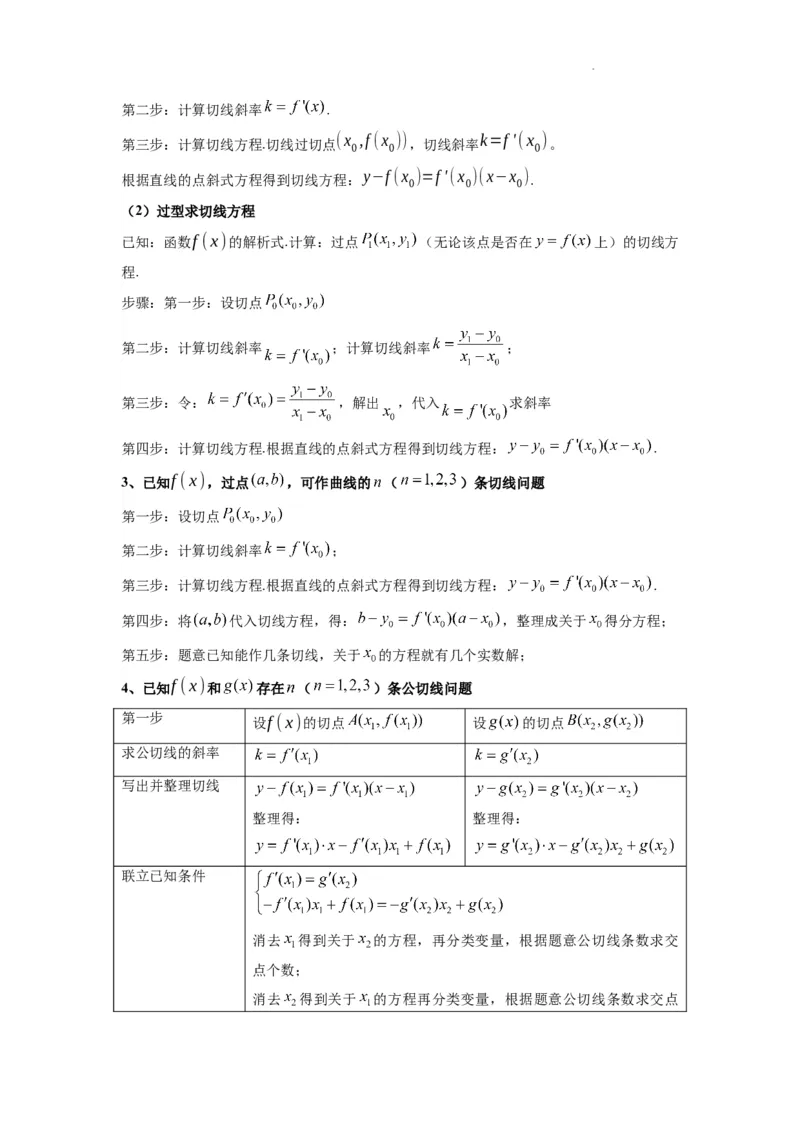 专题01利用导函数研究函数的切线问题(典型题型归类训练)(解析版）_02高考数学_2025年新高考资料_二轮复习_解题思路训练2025年高考数学复习解答题提优秘籍（新高考专用）