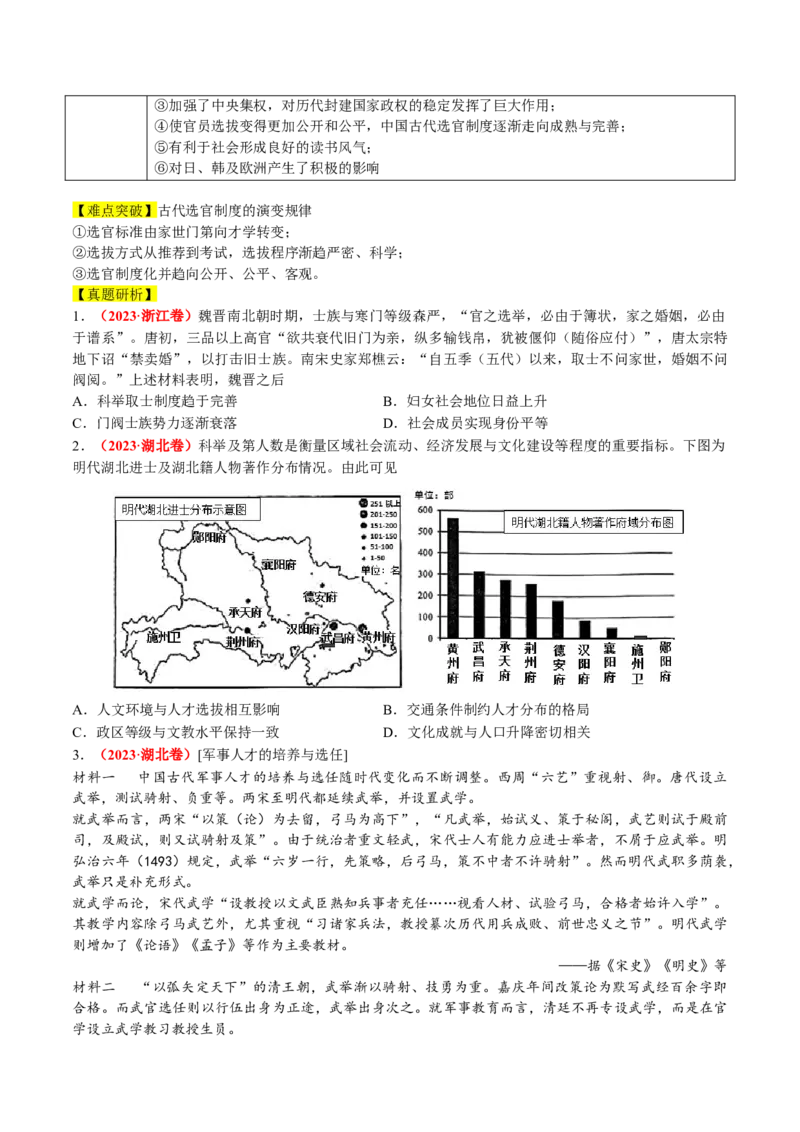 专题01古代中国的政治制度与国家治理（讲义）（原卷版）_07高考历史_新高考复习资料_2024年新高考复习资料_二轮复习资料_2024年高考历史二轮复习讲练测（新教材新高考）_配套讲义
