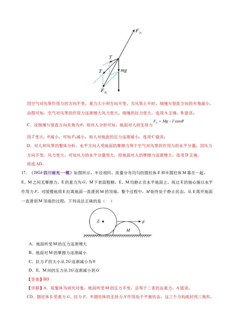 专题01力与物体的平衡（练习）（解析版）_03高考英语_2025年新高考资料_二轮复习_01高考语文等多个文件_上好课2025年高考物理二轮复习讲练测（新高考通用）