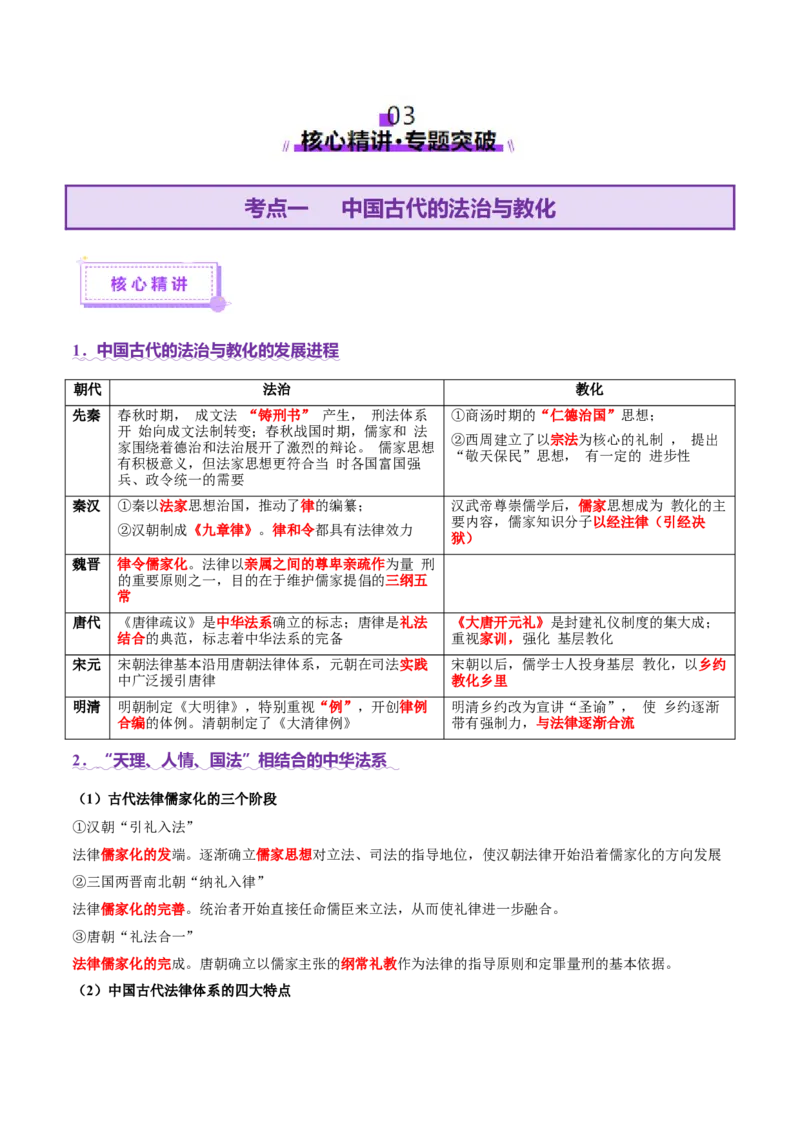专题02济世经邦&mdash;&mdash;中国古代国家的社会治理体系（讲义）（原卷版）_07高考历史_2025年新高考资料_二轮复习_01高考语文等多个文件