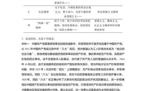 47第二部分现实热点练训练8中国革命精神谱系_07高考历史_通用版（老高考）复习资料_2023年复习资料_一轮+二轮_历史高三二轮复习系列