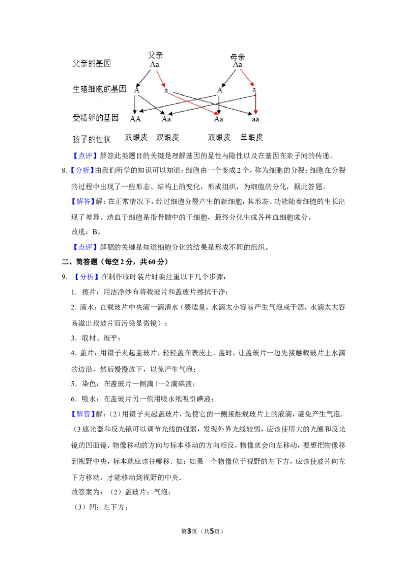 2015年河北省唐山市中考生物试题（解析版）_河北中考_6.河北生物2015-2024年卷