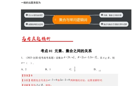 专题01集合与常用逻辑用语（解析版）_02高考数学_通用版（老高考）复习资料_2024年复习资料_完五年（2019-2023）高考真题分项汇编（全国通用）_解析版