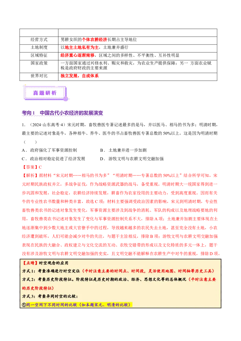 专题03济国生民&mdash;&mdash;中国古代的经济与社会生活（讲义）（解析版）_07高考历史_2025年新高考资料_二轮复习_上好课2025年高考历史二轮复习讲练测（新高考通用）3379861