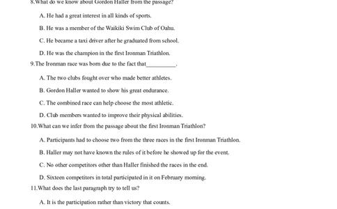 M4Unit2Sportsevents(测)-2022年高考英语一轮复习讲练测(新高考&bull;江苏)(原卷)_03高考英语_新高考复习资料_2022年新高考资料_2022年新高考英语一轮复习