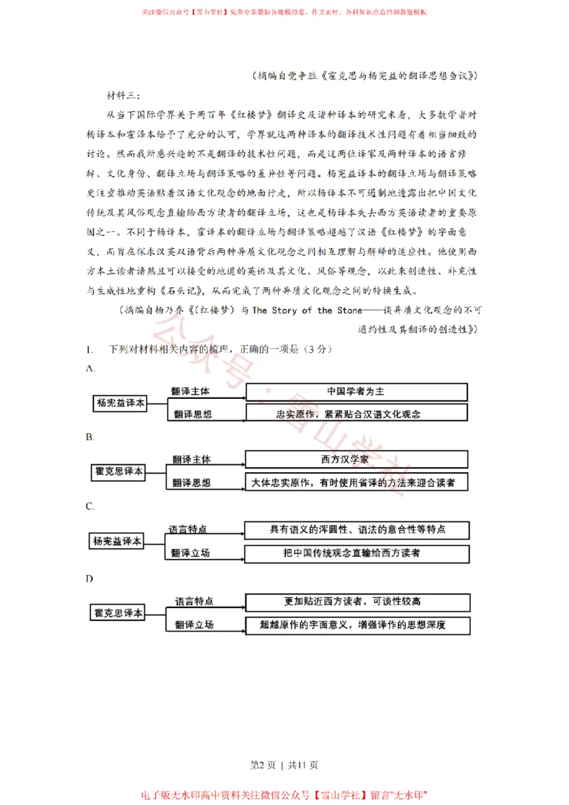 2022年高考语文试卷（新高考Ⅱ卷）（空白卷）_高考历年真题_08-24全国高考真题（无水印）_新&middot;PDF版2008-2024&middot;高考语文真题_版本1：语文（按试卷类型分类）2008-2024