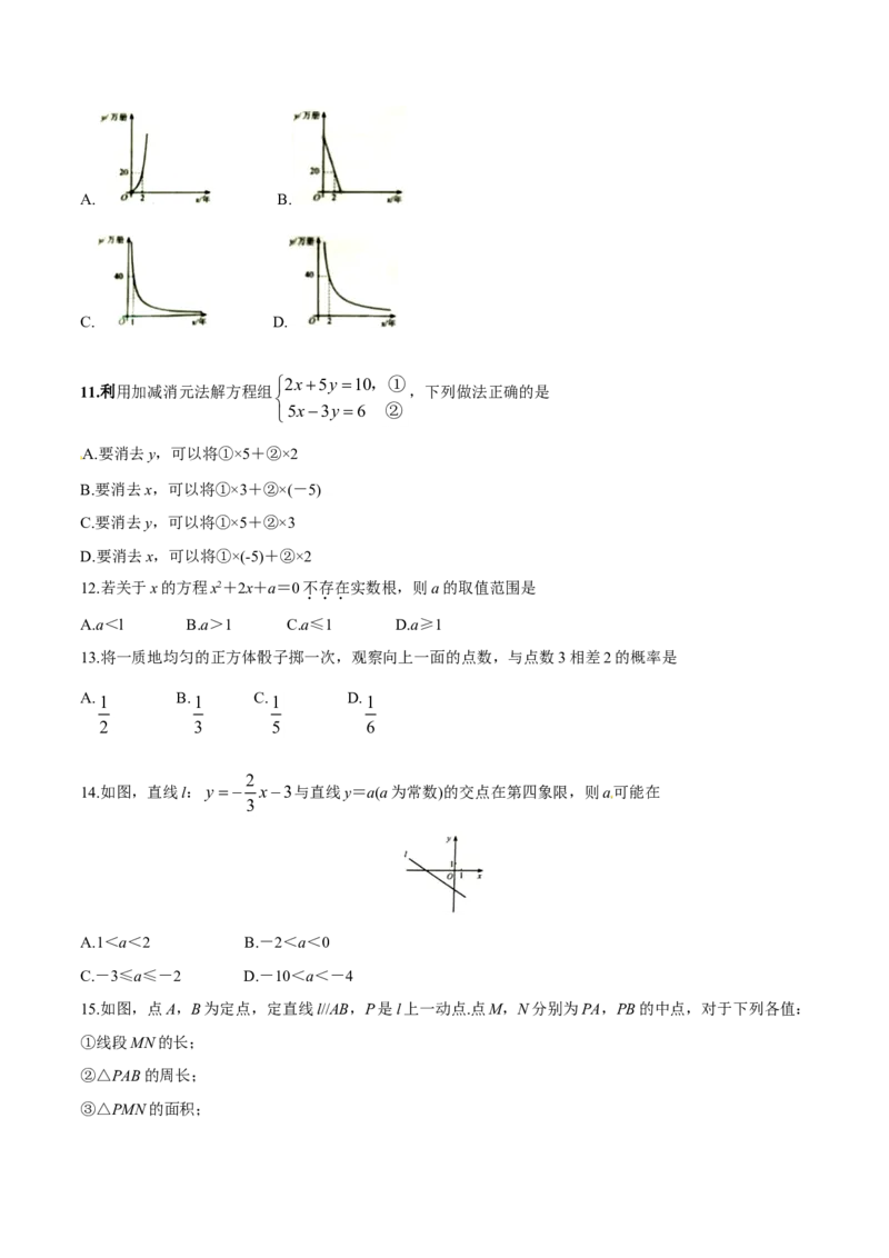 2015年河北省中考数学试题（空白卷）_河北中考_2.河北中考数学2008-2025