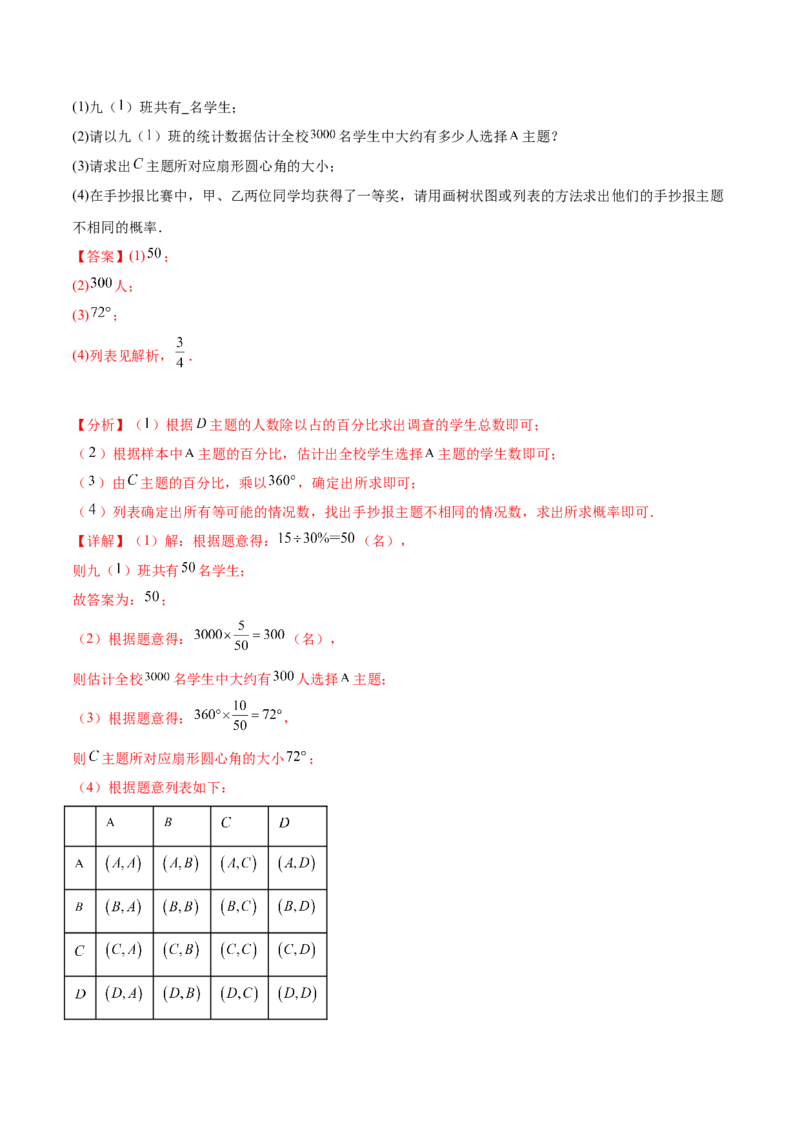第二十五章概率初步（知识归纳+题型突破）（五大题型，96题）（教师版）-（人教版）_初中数学_九年级数学上册（人教版）_知识点汇总-U105_2024版