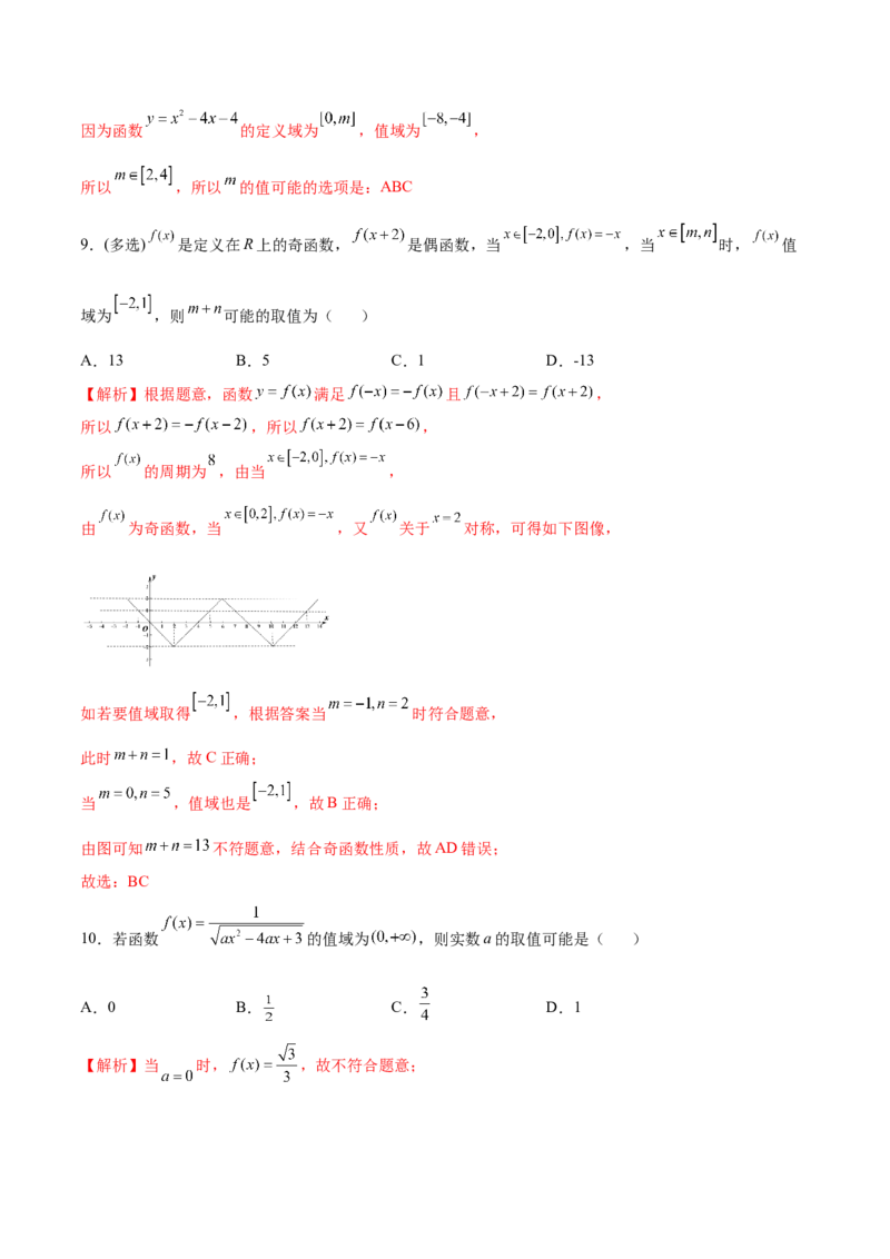 专题02函数的值域(解析版)_02高考数学_新高考复习资料_2023年新高考资料_专项复习_2023年新高考数学之函数专项重点突破（新高考专用）