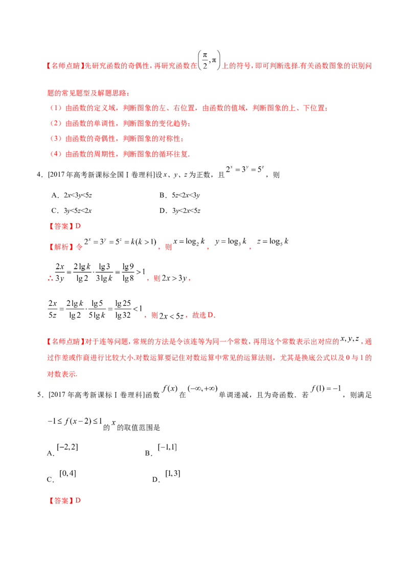专题02函数-备战2019年高考数学（理）之纠错笔记系列（解析版）_02高考数学_新高考复习资料_2022年新高考资料_2022年一轮复习各版本_1.新高考2022年高考数学一轮复习