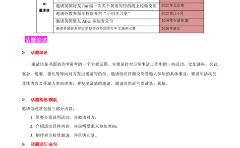 专题03邀请信(应用文）-2025年高考英语二轮复习话题写作高频热点通关必备（解析版）_02高考数学_2025年新高考资料_二轮复习_01高考语文等多个文件