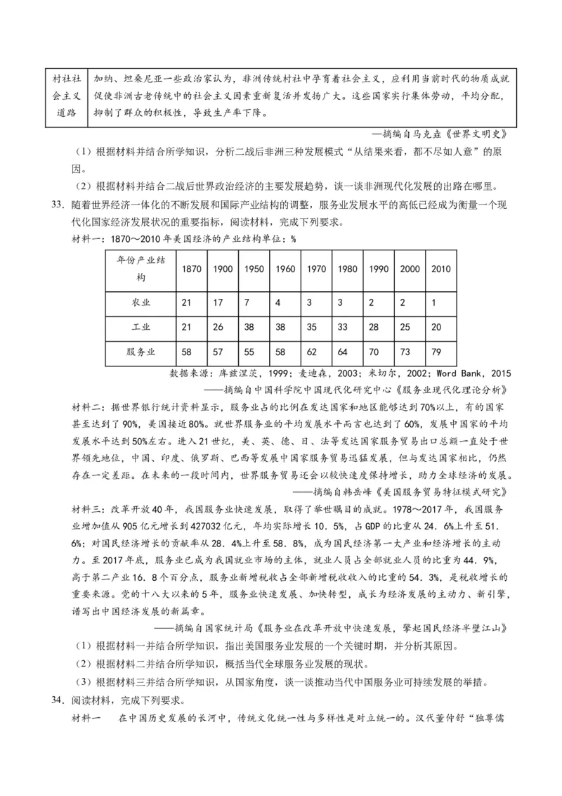 专题02题型必刷&middot;材料题必刷50题（原卷版）_07高考历史_2025年新高考资料_二轮复习_01高考语文等多个文件_2025年高考历史二轮热点题型归纳与变式演练（新高考通用）_题型突破&middot;题型必刷