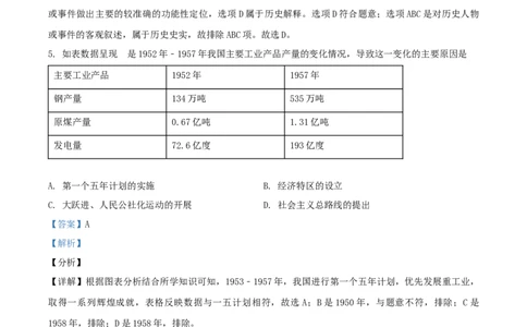 2020年贵州省贵阳、六盘水市中考历史试题（解析版）_贵州中考_六盘水_6.六盘水中考历史（2015-2024）缺23