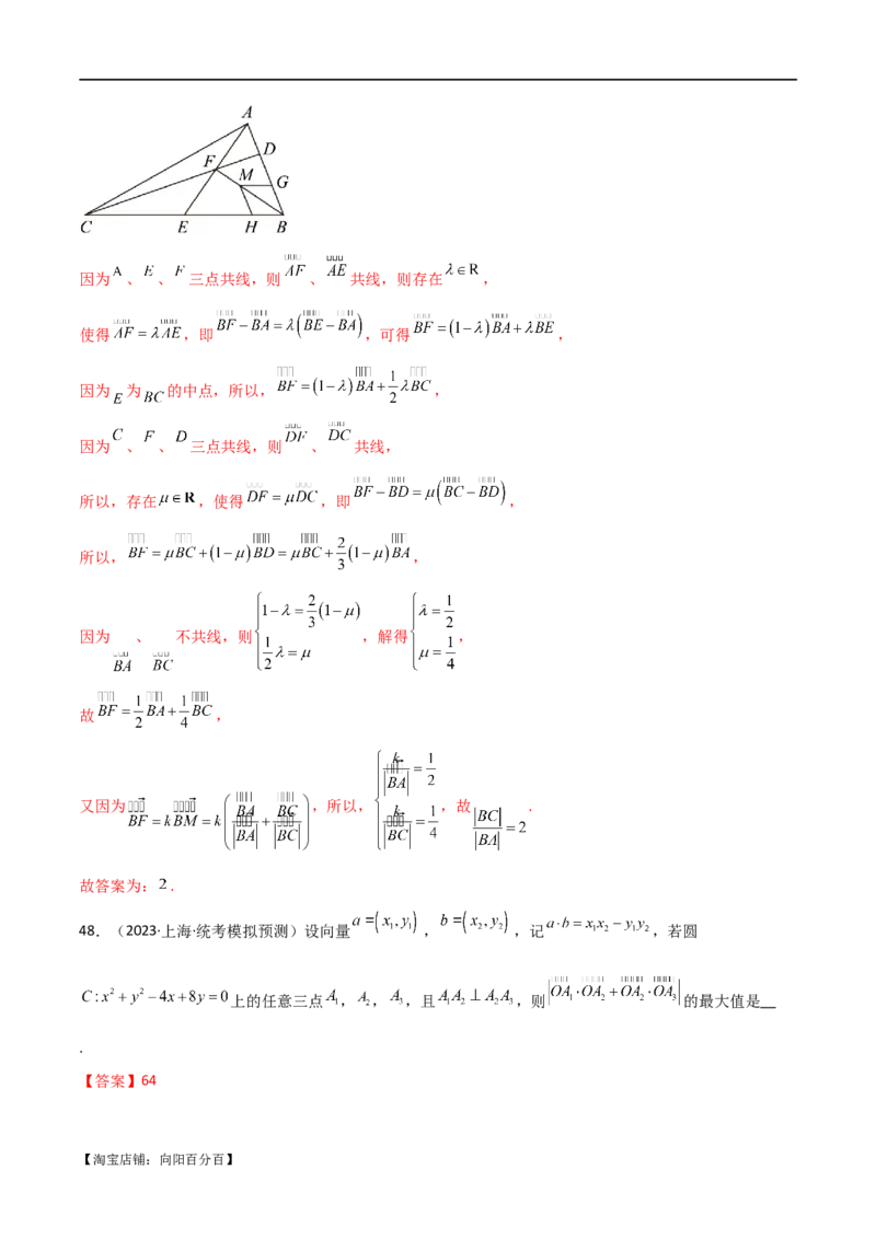 专题03平面向量（选填题10种考法）（解析版）_02高考数学_新高考复习资料_2024年新高考资料_二轮复习资料_2024届高三数学二轮复习《考法分类》专题训练（新高考）_1、选填题