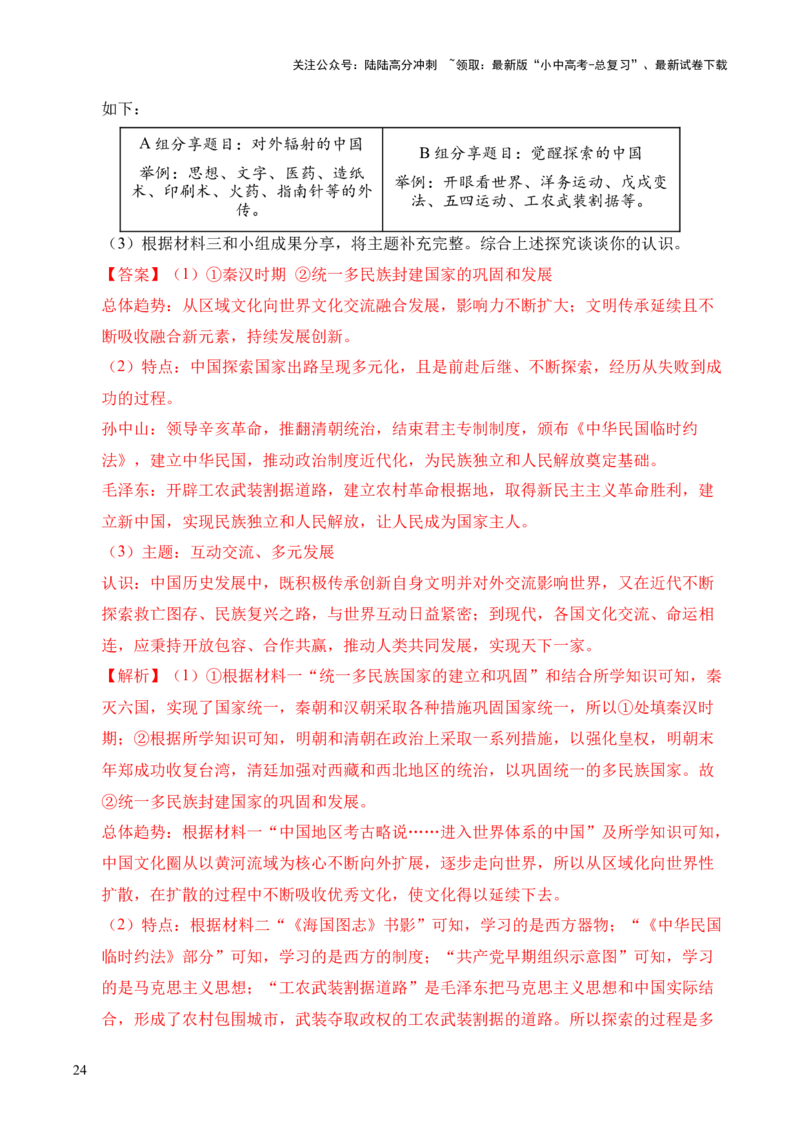 专题33中国古代史&middot;综合题（全国通用）（原卷版）_02中考总复习（2026版更新中）_06-历史-中考总复习_2026年中考复习（更新中）