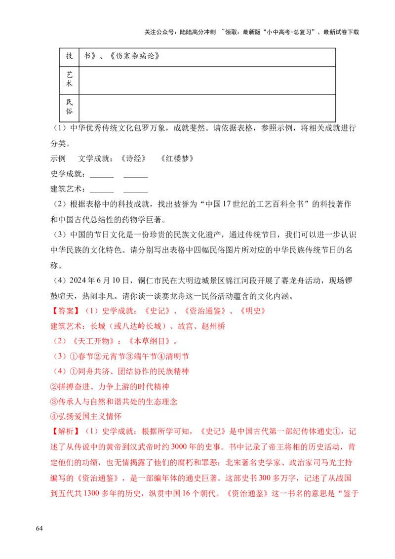 专题33中国古代史&middot;综合题（全国通用）（原卷版）_02中考总复习（2026版更新中）_06-历史-中考总复习_2026年中考复习（更新中）