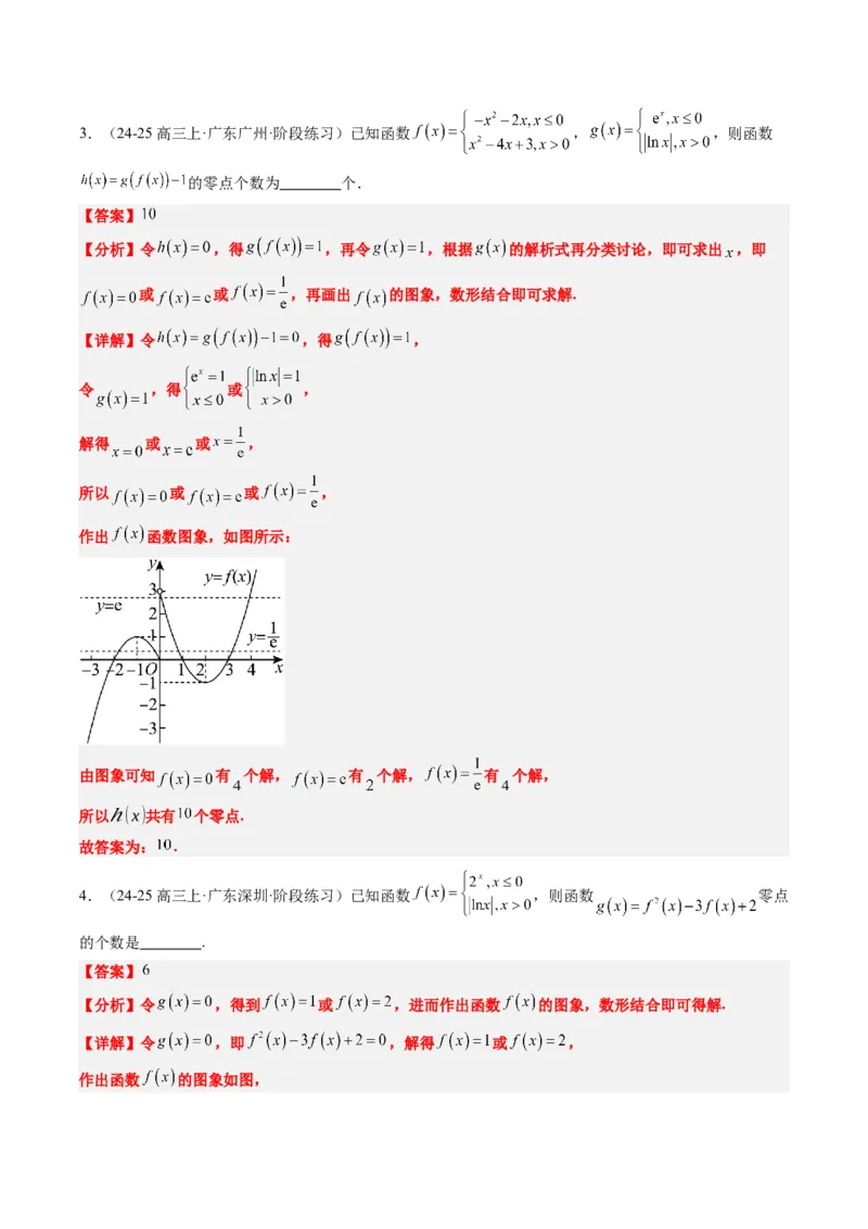 专题02复合函数以及嵌套函数的零点问题（4大题型）-2025年高考数学二轮热点题型归纳与变式演练（新高考通用）（解析版）_02高考数学_2025年新高考资料_二轮复习_一、题型突破