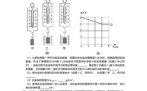 2019年河北省中考物理试题（空白卷）_河北中考_4.河北中考物理2008-2025