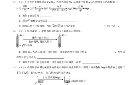 2024年陕西省中考化学真题（空白卷）_陕西_5.陕西中考化学（2008-2025）