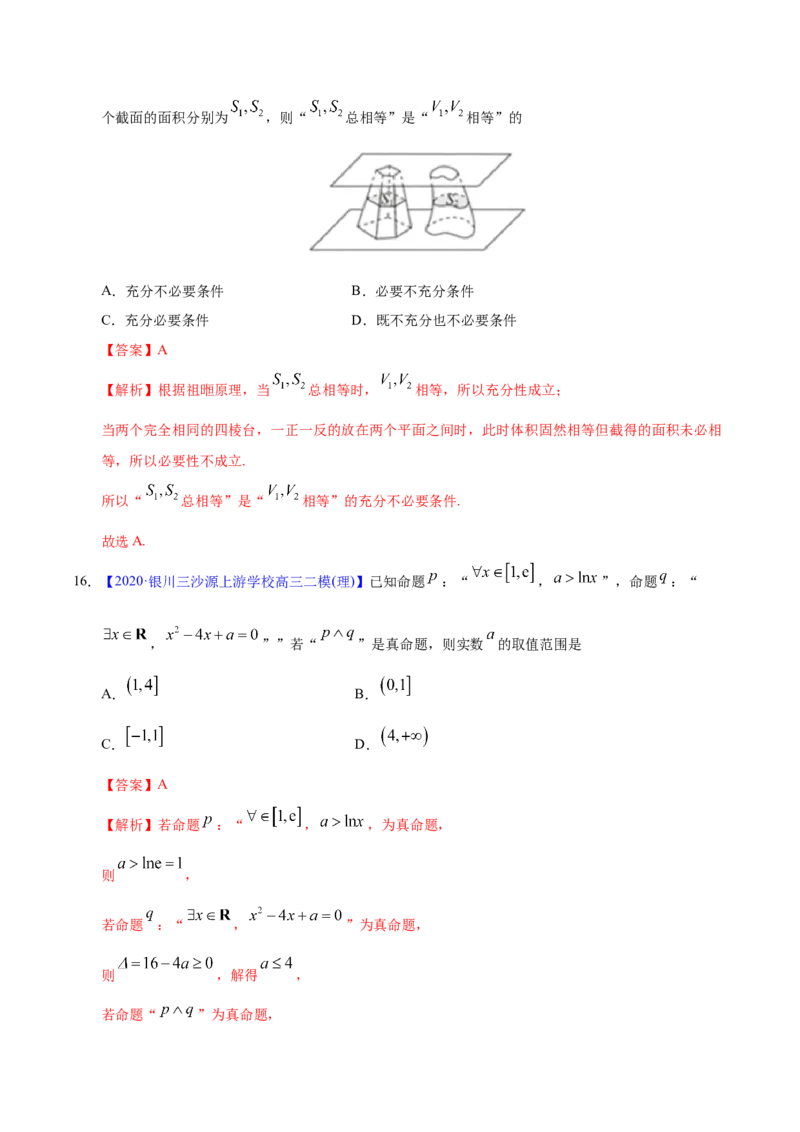 专题01集合与常用逻辑用语&mdash;&mdash;2020年高考真题和模拟题理科数学分项汇编（教师版含解析）_02高考数学_新高考复习资料_2022年新高考资料_2022年一轮复习各版本