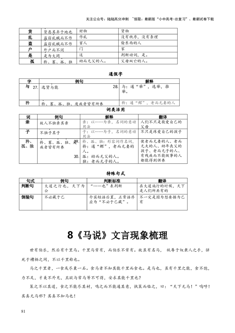 专题36八下文言文知识梳理（1份思维导图+每课梳理+文言现象梳理+古诗文联读10步）（解析版）_02中考总复习（2026版更新中）_01-语文-中考总复习_2025年中考资料