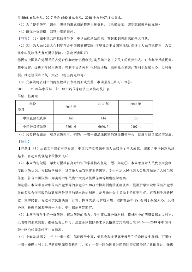 2019年陕西省中考道德与法治真题（解析卷）_陕西_7.陕西中考政治（2008-2025）