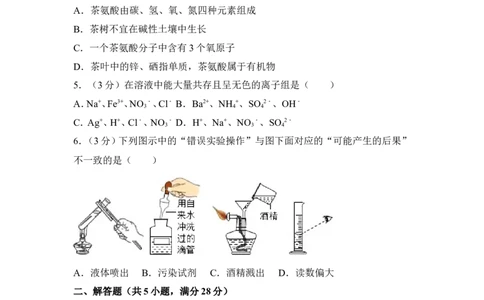 2017年贵州省安顺市中考化学试卷（含解析版）_贵州中考_5.贵州中考化学（2008-2025）_安顺化学12-24