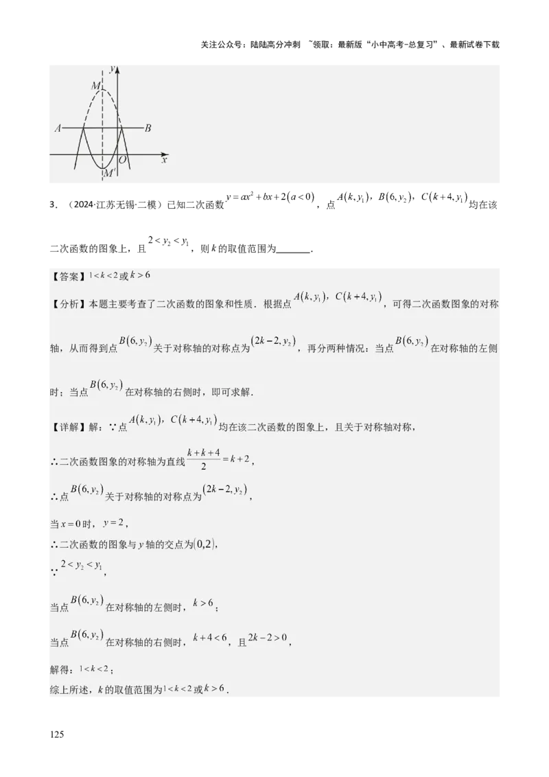 难点与新考法06关于二次函数系数、几何变换、最值等问题（6大热考题型）解析版_02中考总复习（2026版更新中）_02-数学-中考总复习_2025中考复习资料_2025年中考数学一轮知识梳理