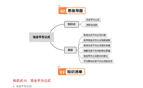 第06讲完全平方公式（2个知识点+6类热点题型讲练+习题巩固）（学生版）_初中数学_八年级数学上册（人教版）_同步讲义-U18_2025版