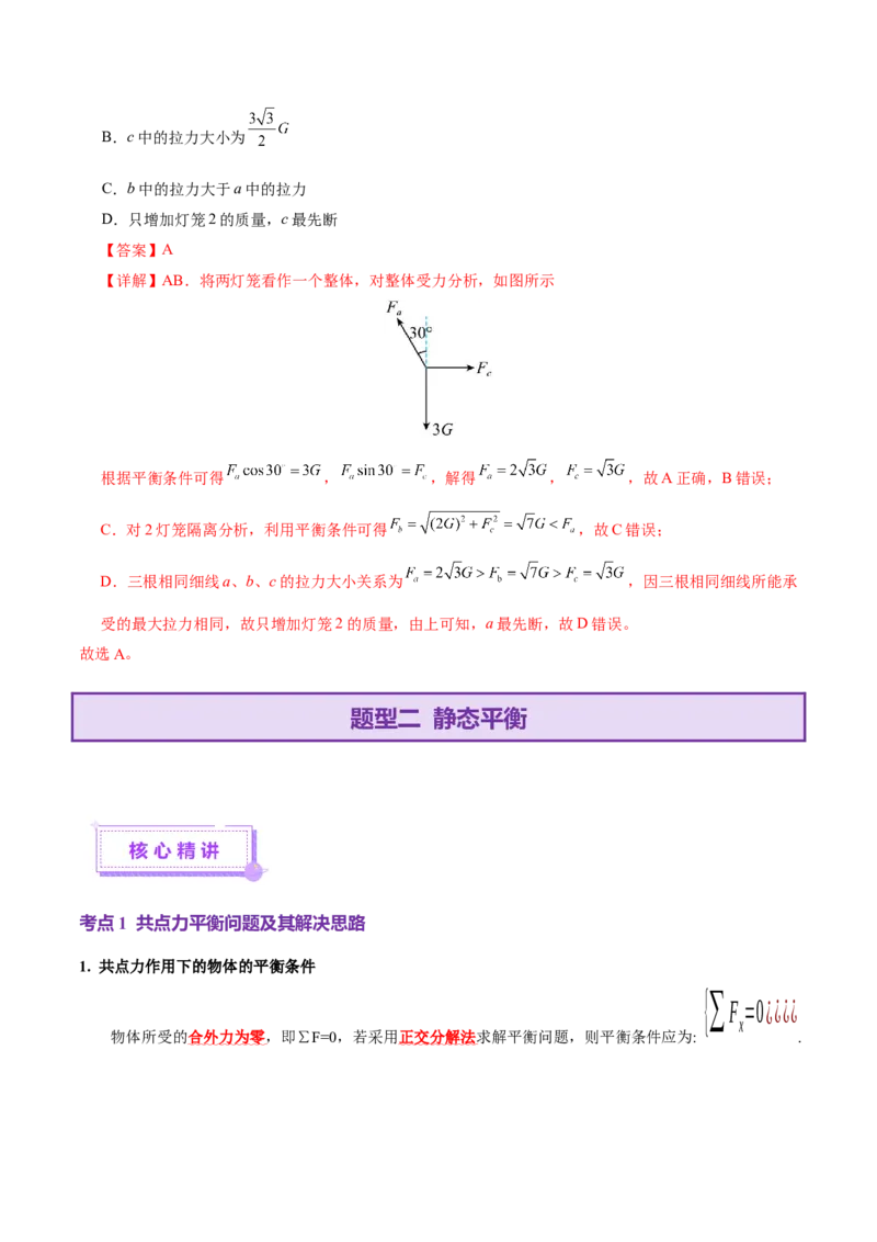 专题01力与物体的平衡（讲义）（解析版）_03高考英语_2025年新高考资料_二轮复习_01高考语文等多个文件_上好课2025年高考物理二轮复习讲练测（新高考通用）