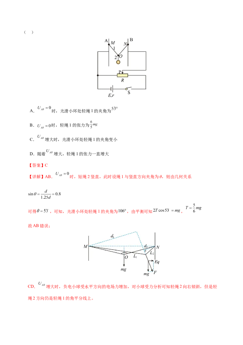 专题01力与物体的平衡（讲义）（解析版）_03高考英语_2025年新高考资料_二轮复习_01高考语文等多个文件_上好课2025年高考物理二轮复习讲练测（新高考通用）