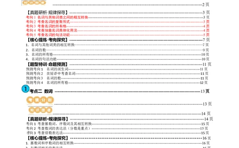 专题01名词、数词（讲义）（原卷版）_03高考英语_新高考复习资料_2024年新高考资料_二轮复习资料_2024年高考英语二轮复习讲练测（新教材新高考）_第一部分语法知识