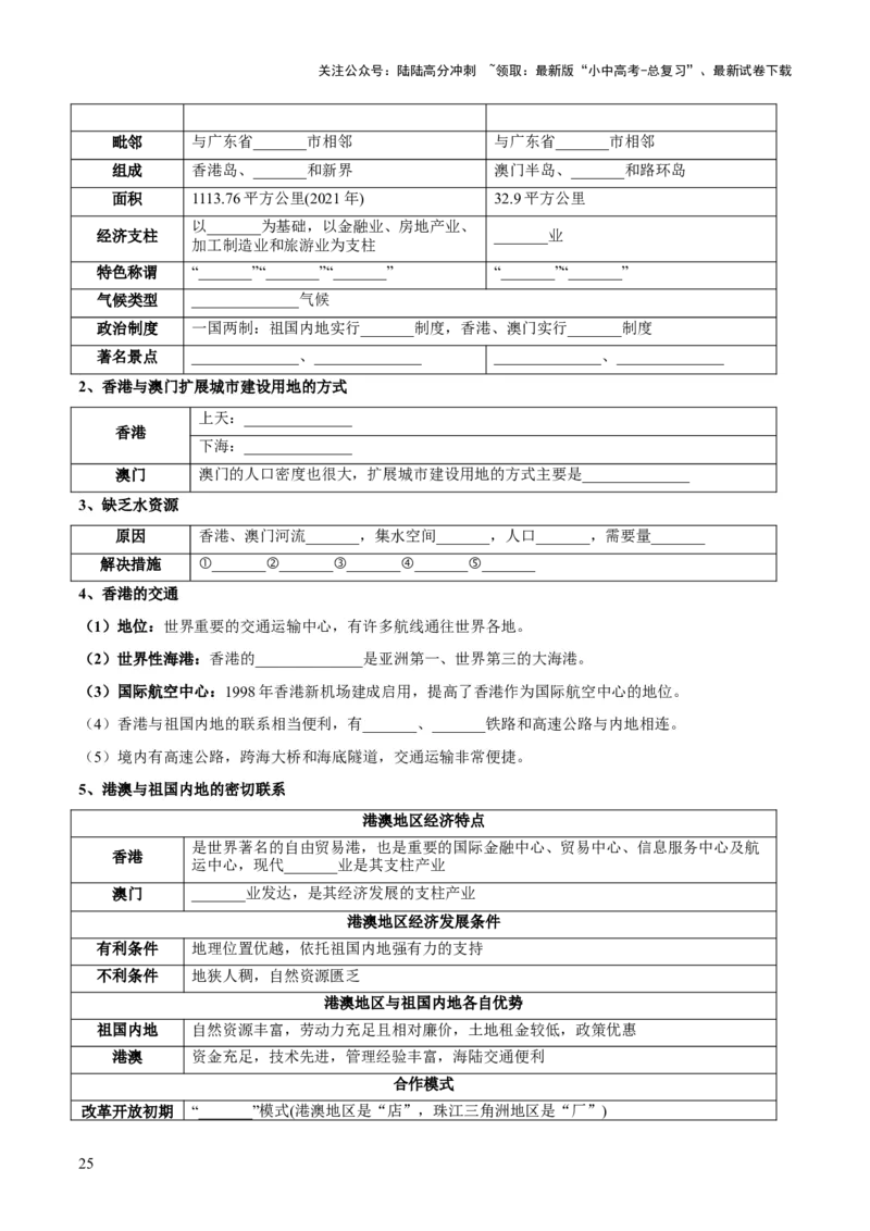 阶段背记07中国地理分区（晨读晚默）（原卷版）_02中考总复习（2026版更新中）_09-地理-中考总复习_2024年中考复习资料_一轮复习_❤2024年中考地理一轮复习讲练测（全国通用）_晨读晚默