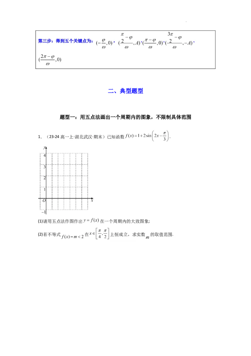 专题02三角函数的图象与性质（五点法作图）(典型题型归类训练)(原卷版）_02高考数学_2025年新高考资料_二轮复习_解题思路训练2025年高考数学复习解答题提优秘籍（新高考专用）