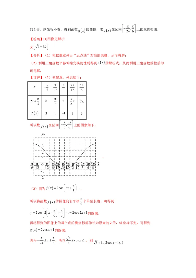 专题02三角函数的图象与性质（五点法作图）(典型题型归类训练)(解析版）_02高考数学_2025年新高考资料_二轮复习_解题思路训练2025年高考数学复习解答题提优秘籍（新高考专用）